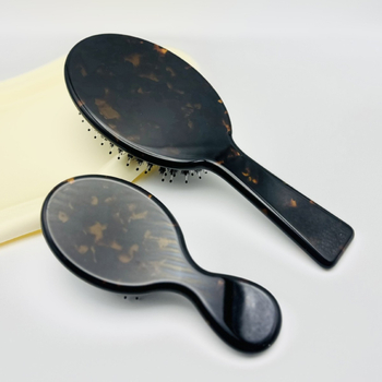 Звездообразен въздушен гребен за коса със свински четина, антистатичен масаж, гравиран дизайн, унисекс