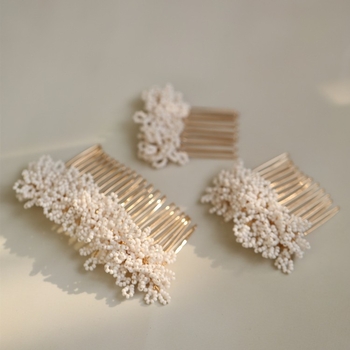 Гребен за коса с мъниста, ръчно изработен сплавен аксесоар за сватба