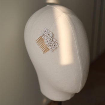 Гребен за коса с мъниста, ръчно изработен сплавен аксесоар за сватба