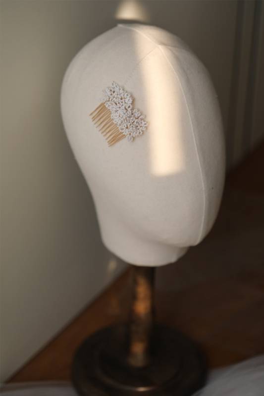 Гребен за коса с мъниста, ръчно изработен сплавен аксесоар за сватба