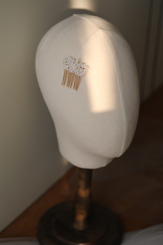 Гребен за коса с мъниста, ръчно изработен сплавен аксесоар за сватба