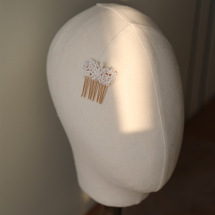 Гребен за коса с мъниста, ръчно изработен сплавен аксесоар за сватба