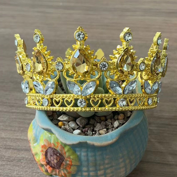 Metalna tiara za nevjestu za fotografiranje vjenčanja, barokni stil, prirodni i par dizajn, elektroplatiranje, bijeli kristali
