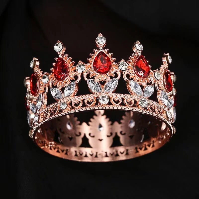 Metalna tiara za nevjestu za fotografiranje vjenčanja, barokni stil, prirodni i par dizajn, elektroplatiranje, bijeli kristali