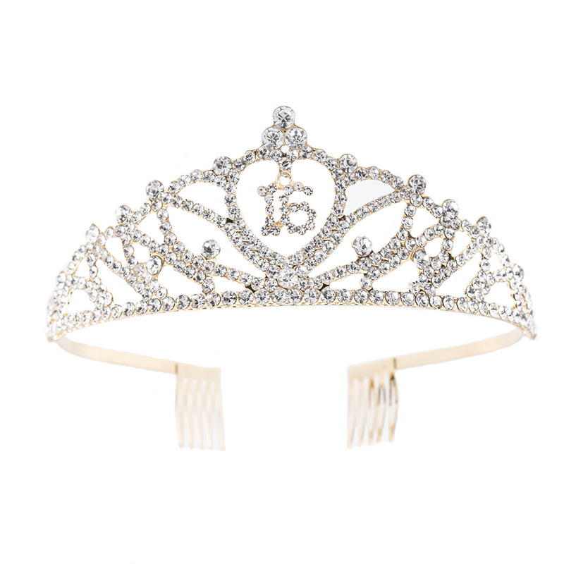 Tiara pentru cap cu cristale, metal, acoperire, finisaj diamant, pentru femei, pentru petrecere