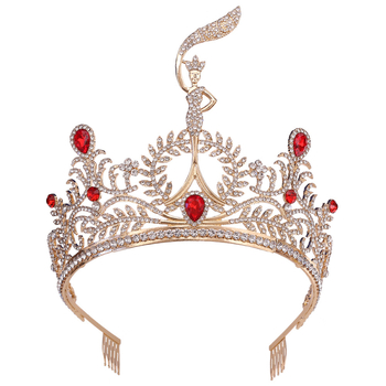 Krona za glavu - elegantan ženski stil, oblik: kruna (Materijal: legura; Obrada: postavljeno dijamantima; Kristali: ghost kristali)