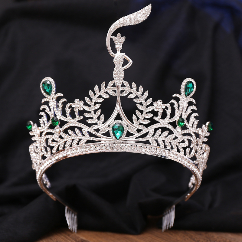 Krona za glavu - elegantan ženski stil, oblik: kruna (Materijal: legura; Obrada: postavljeno dijamantima; Kristali: ghost kristali)