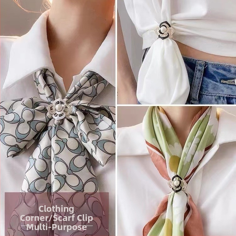 Šál gombík - meď, kvetinový tvar, zirkón vložka, elektroplátované, japonsko-kórejský štýl