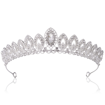 Vjenčana tiara (perlov materijal, legura, kristal, dijamantna obrada)