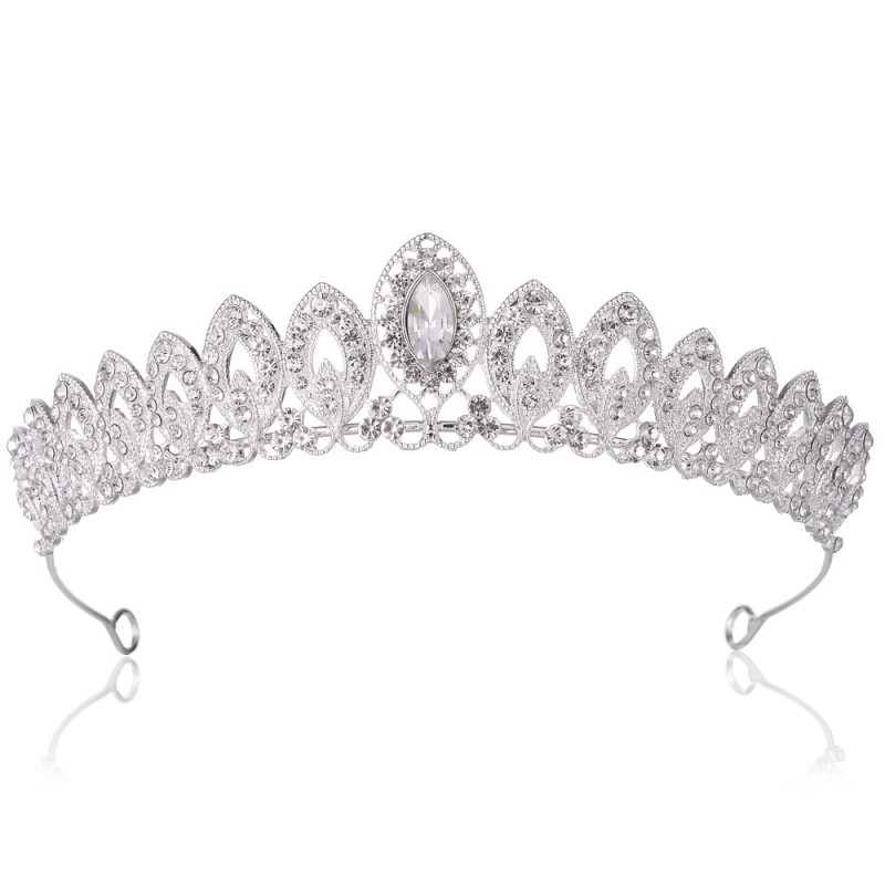 Vjenčana tiara (perlov materijal, legura, kristal, dijamantna obrada)