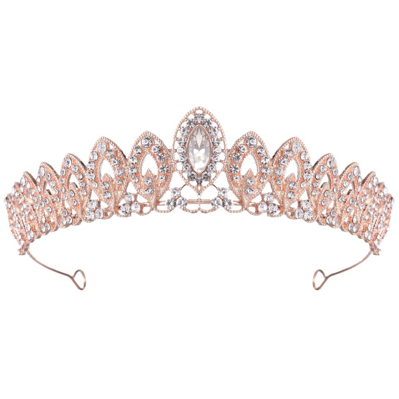 Vjenčana tiara (perlov materijal, legura, kristal, dijamantna obrada)
