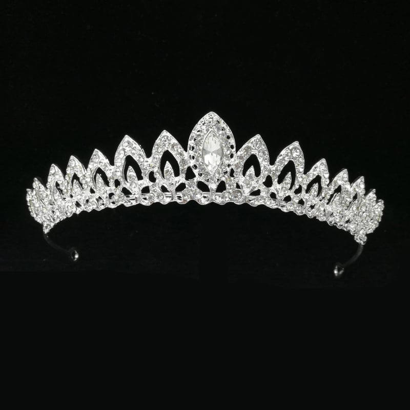 Vjenčana tiara (perlov materijal, legura, kristal, dijamantna obrada)