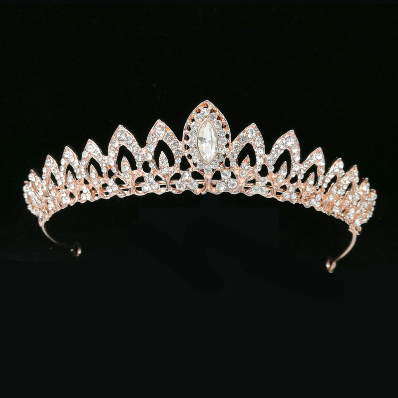Vjenčana tiara (perlov materijal, legura, kristal, dijamantna obrada)