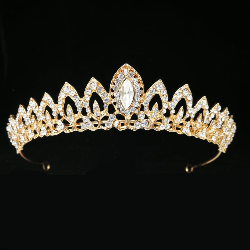 Vjenčana tiara (perlov materijal, legura, kristal, dijamantna obrada)
