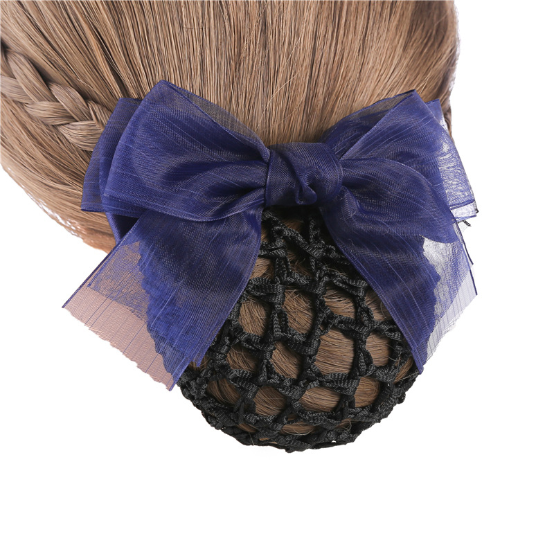 Elegáns szatén hajcsipesz kontyhálóval, kézzel készített, professzionális használatra (Anyag: Szatén; Stílus: Elegáns, professzionális; Feldolgozás: Kézzel készített; Testreszabás: Igen)