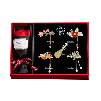 Clip de păr cu floare de trandafir, aliaj, placare electroplată, stil feminin coreean, accesorii de păr