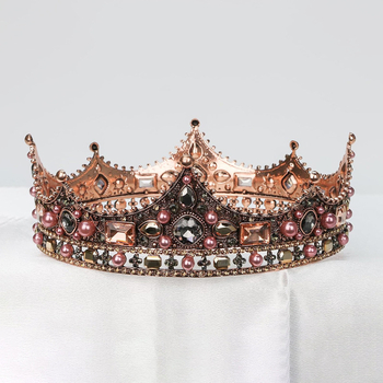 Κορώνη από κράμα ψευδάργύρου με λευκά κρύσταλλα, ηλεκτροπλατινοποιημένη επίστρωση, cosplay ανδρική κορώνα για γιορτή, γυναικείο στυλ κεφαλιού