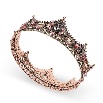 Κορώνη από κράμα ψευδάργύρου με λευκά κρύσταλλα, ηλεκτροπλατινοποιημένη επίστρωση, cosplay ανδρική κορώνα για γιορτή, γυναικείο στυλ κεφαλιού