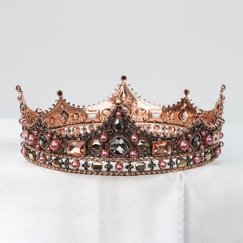 Κορώνη από κράμα ψευδάργύρου με λευκά κρύσταλλα, ηλεκτροπλατινοποιημένη επίστρωση, cosplay ανδρική κορώνα για γιορτή, γυναικείο στυλ κεφαλιού