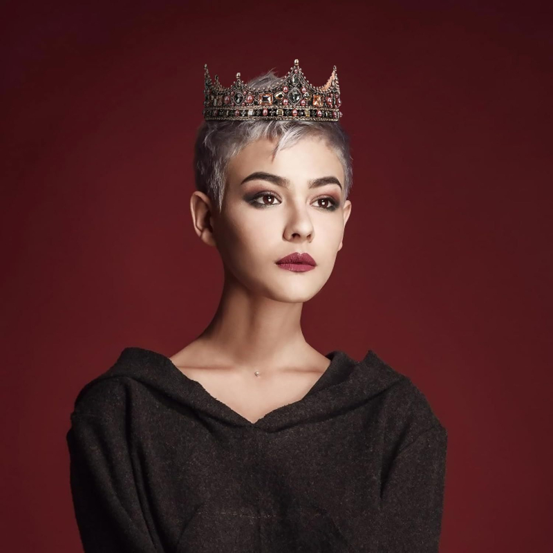 Κορώνη από κράμα ψευδάργύρου με λευκά κρύσταλλα, ηλεκτροπλατινοποιημένη επίστρωση, cosplay ανδρική κορώνα για γιορτή, γυναικείο στυλ κεφαλιού