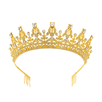 Tiara pentru cap cu efect diamantat, din aliaj | Cristale albe | Prelucrare: gravură metalică | Personalizare: Da