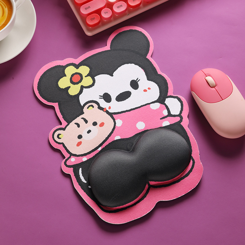 Pad de mouse cu suport pentru încheietură, cu bandă pentru încheietură (din cauciuc, cu o singură față, turnare din plastic)