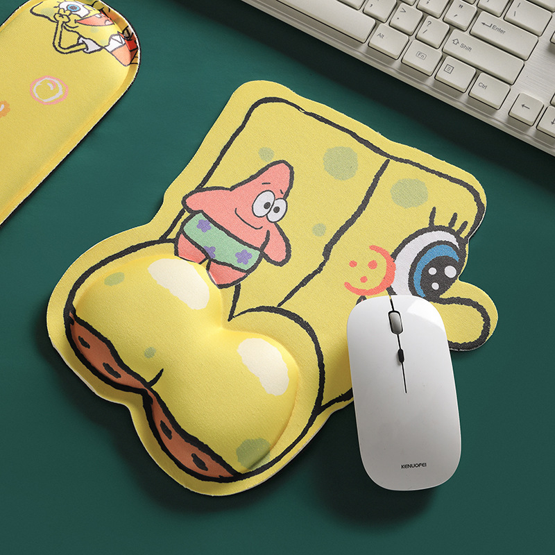 Pad de mouse cu suport pentru încheietură, cu bandă pentru încheietură (din cauciuc, cu o singură față, turnare din plastic)