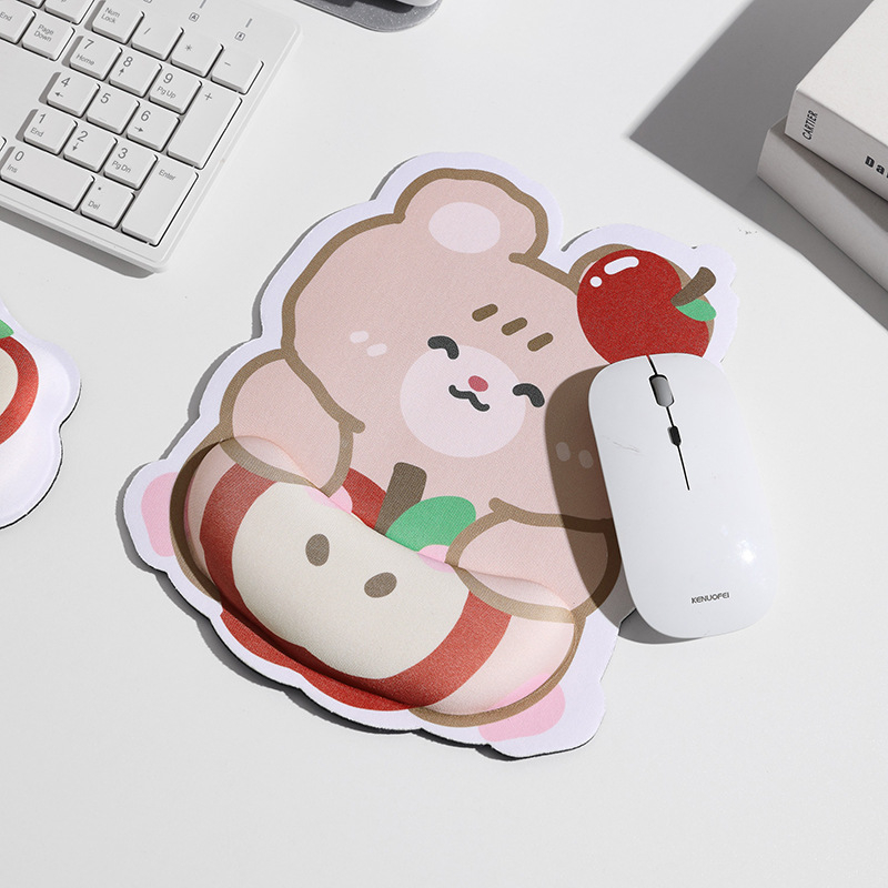 Pad de mouse cu suport pentru încheietură, cu bandă pentru încheietură (din cauciuc, cu o singură față, turnare din plastic)