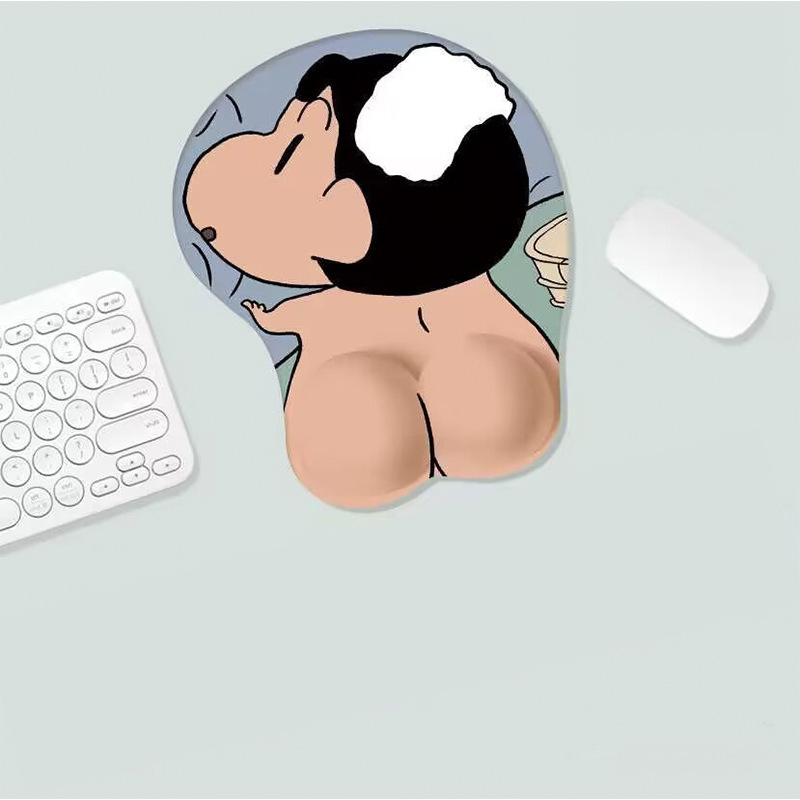 Pad de mouse cu suport pentru încheietură, cu bandă pentru încheietură (din cauciuc, cu o singură față, turnare din plastic)