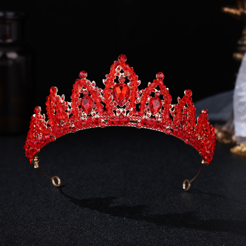 Elektroplatinirana tiara s kristalima, Barokna princeza, oblik kapljice vode – svadbeni dodatak za kosu za žene