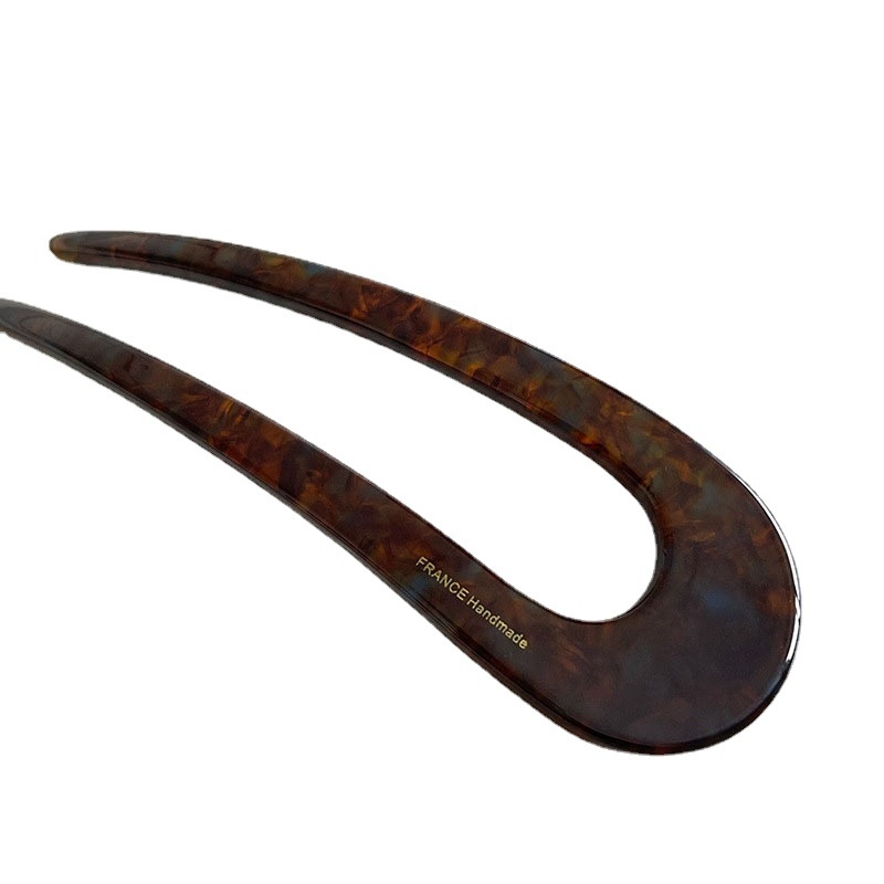 Xinxuan U-formájú hajcsat, koreai stílus, geometriai dizájn, anyag: acetátlemez