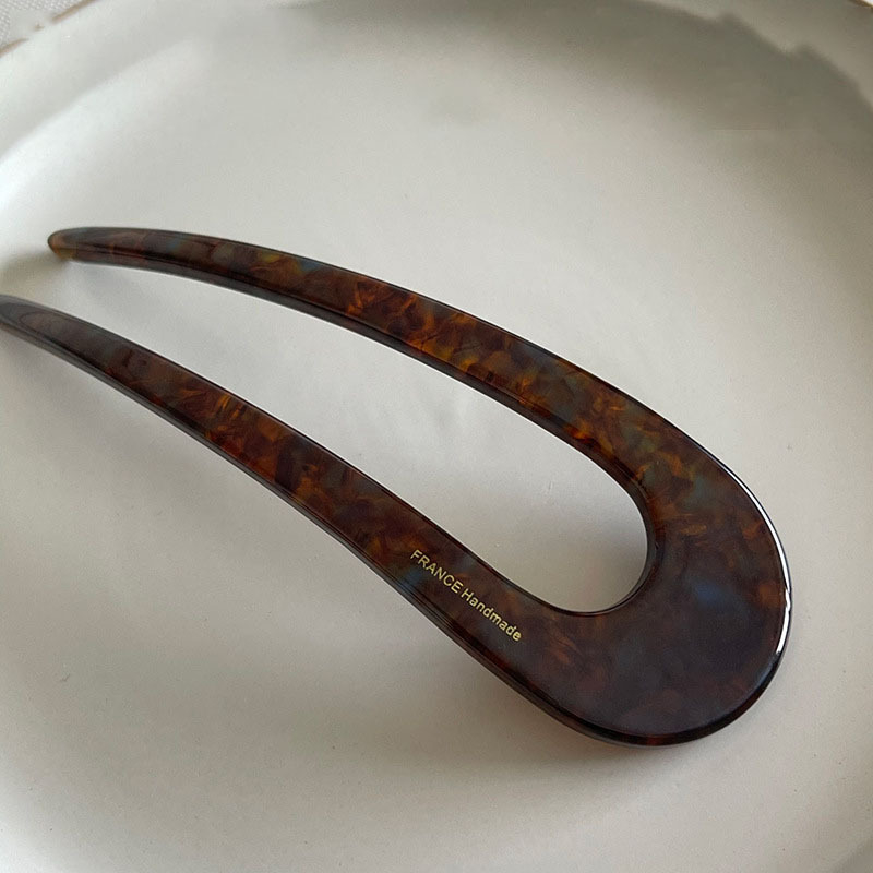 Xinxuan U-formájú hajcsat, koreai stílus, geometriai dizájn, anyag: acetátlemez