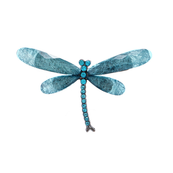 Kristályszitakötő bross Luo Xiang, nőknek, anyag: organikus üveg, stílus: természetes, típus: broš