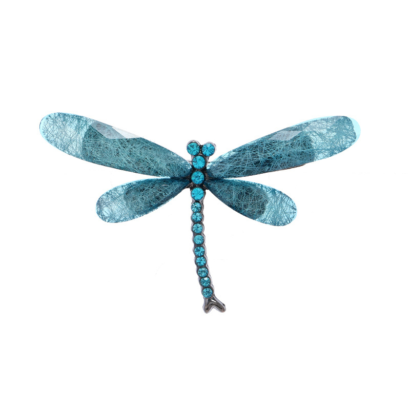 Kristályszitakötő bross Luo Xiang, nőknek, anyag: organikus üveg, stílus: természetes, típus: broš