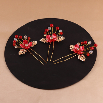 Pulmakleidi juukseklips pärlite ja kristallidega, Korea stiilis, eraldi pakendatud, TS-303