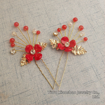 Pulmakleidi juukseklips pärlite ja kristallidega, Korea stiilis, eraldi pakendatud, TS-303