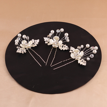 Pulmakleidi juukseklips pärlite ja kristallidega, Korea stiilis, eraldi pakendatud, TS-303