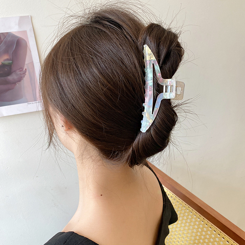 Han Jue akril gripper klips za kosu, elektroplatirana završna obrada, jednostavan modni dodatak za kosu