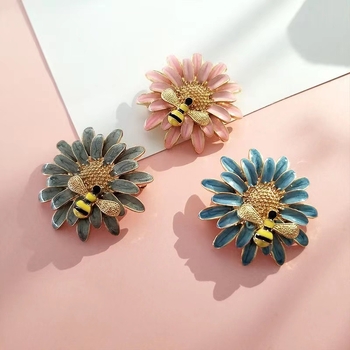 Ötvözetből készült virág brooch, csepegő olaj felülettel, uniszex, OL-stílus, dekoratív kiegészítő