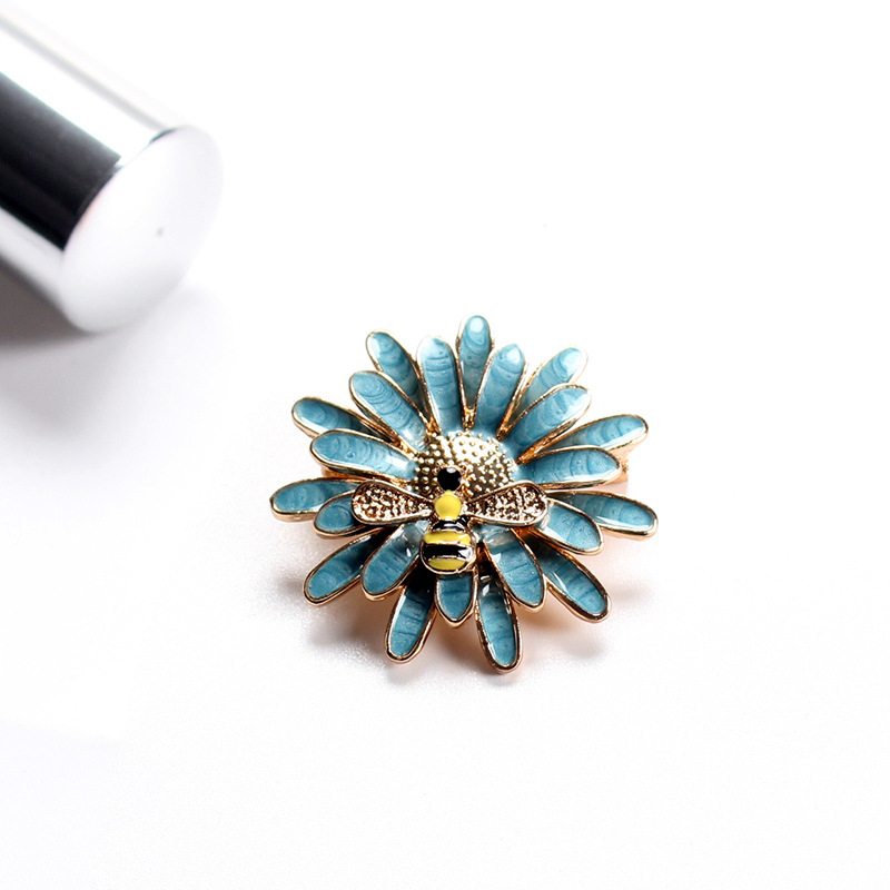 Ötvözetből készült virág brooch, csepegő olaj felülettel, uniszex, OL-stílus, dekoratív kiegészítő