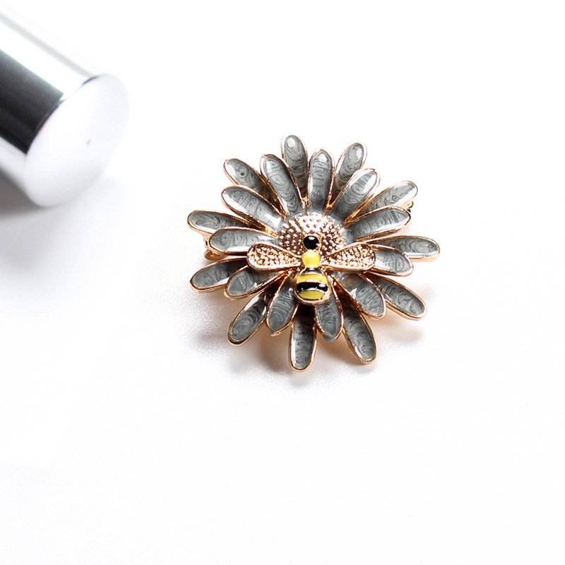 Ötvözetből készült virág brooch, csepegő olaj felülettel, uniszex, OL-stílus, dekoratív kiegészítő