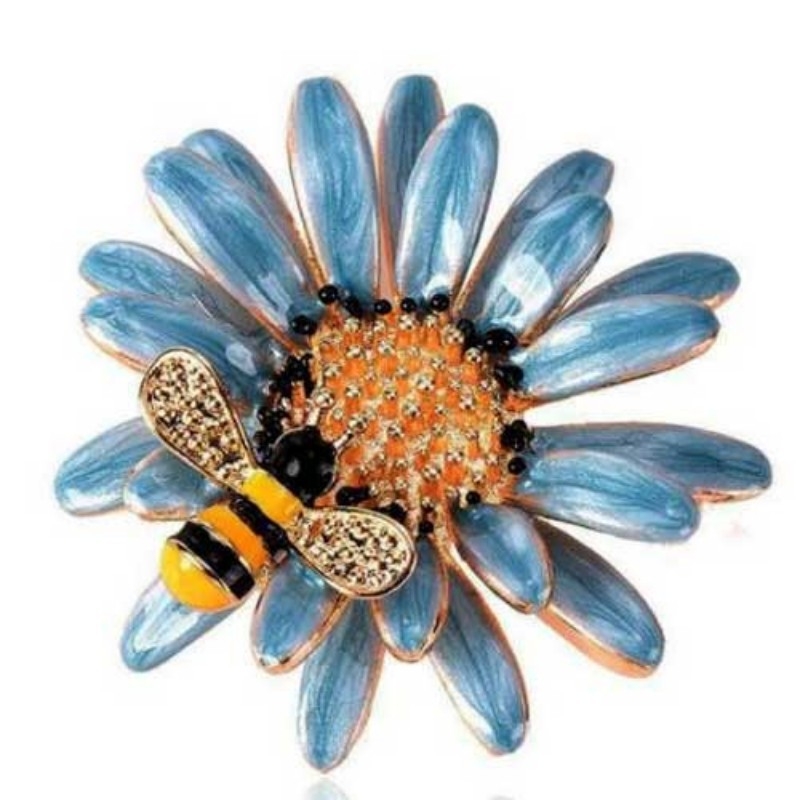 Ötvözetből készült virág brooch, csepegő olaj felülettel, uniszex, OL-stílus, dekoratív kiegészítő