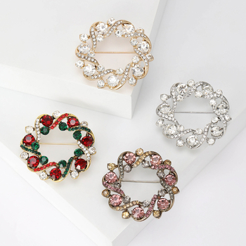 Brošňa s girlandou zo strass pre ženy, zliatina, diamantové spracovanie, séria rhinestones, dekoratívny doplnok