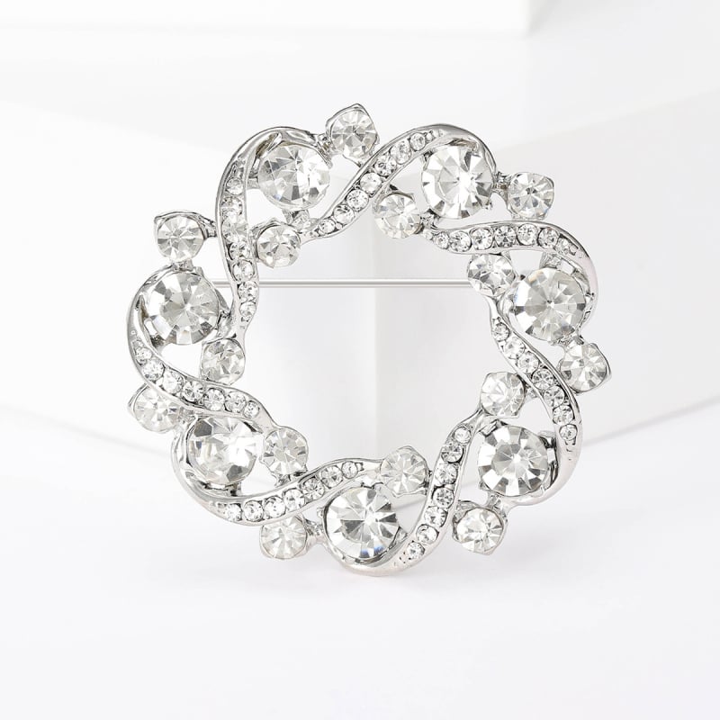 Brošňa s girlandou zo strass pre ženy, zliatina, diamantové spracovanie, séria rhinestones, dekoratívny doplnok