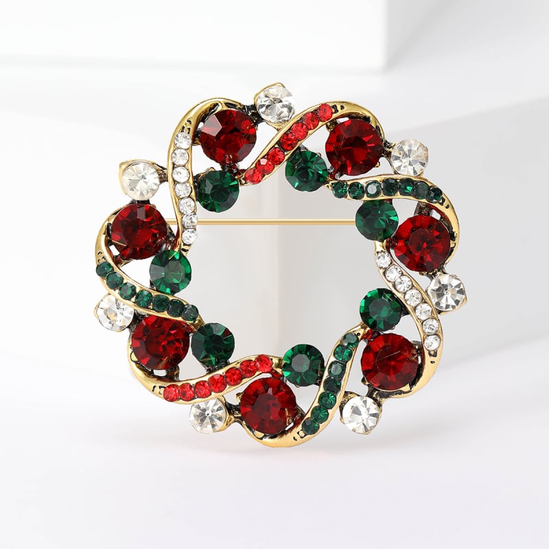 Brošňa s girlandou zo strass pre ženy, zliatina, diamantové spracovanie, séria rhinestones, dekoratívny doplnok