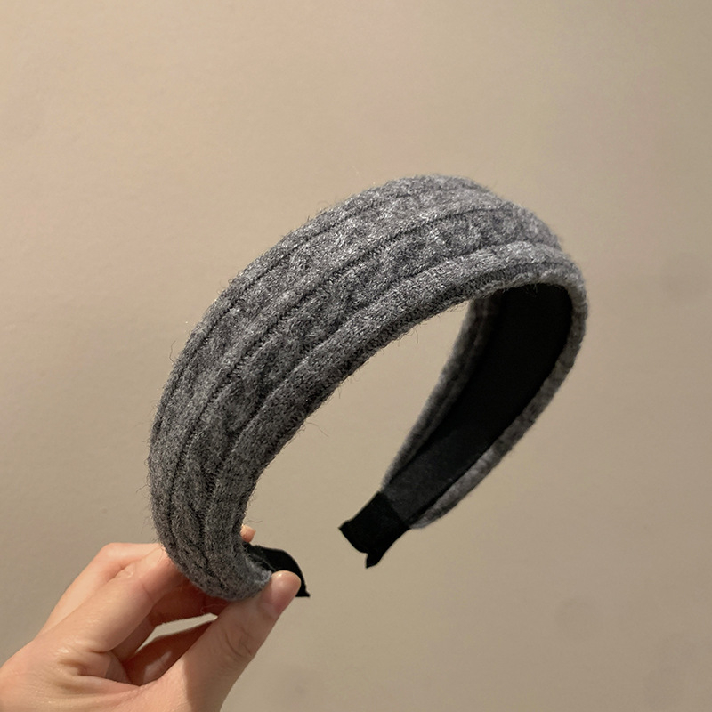 Koreai stílusú, széles kötött hajpánt gyapjúból, nőknek, kézzel készített