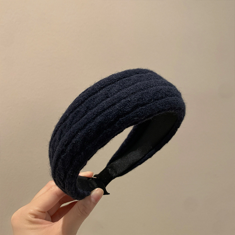 Koreai stílusú, széles kötött hajpánt gyapjúból, nőknek, kézzel készített