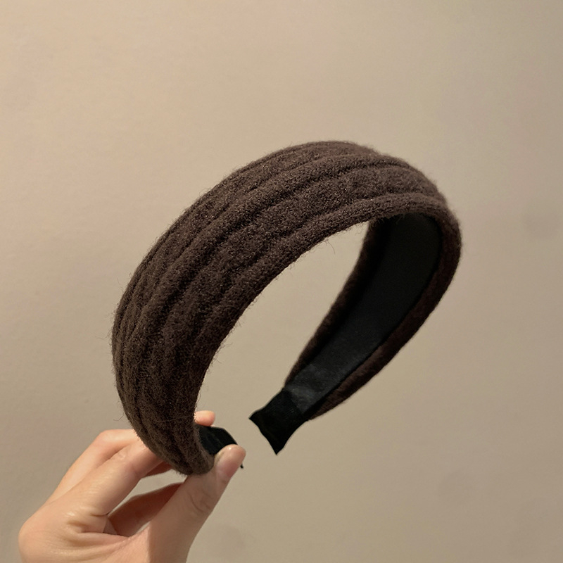 Koreai stílusú, széles kötött hajpánt gyapjúból, nőknek, kézzel készített