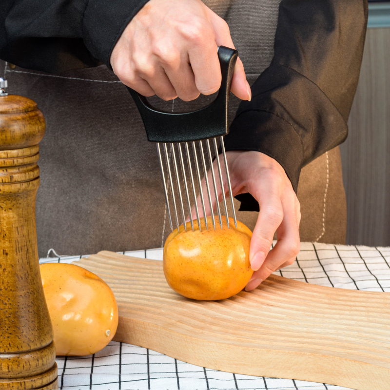 Αξεσουάρ κοπής κρεμμυδιού και λαχανικών από ανοξείδωτο ατσάλι 304 με προστασία χεριού από κοψίματα