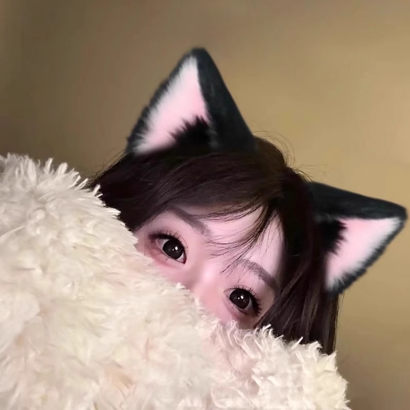 Macskafül plüss fejpánt, személyes trend stílus, 2024 ősz, anyag: Egyéb